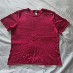 Jones New York Fuchsia Knit Top %100 Cachemire